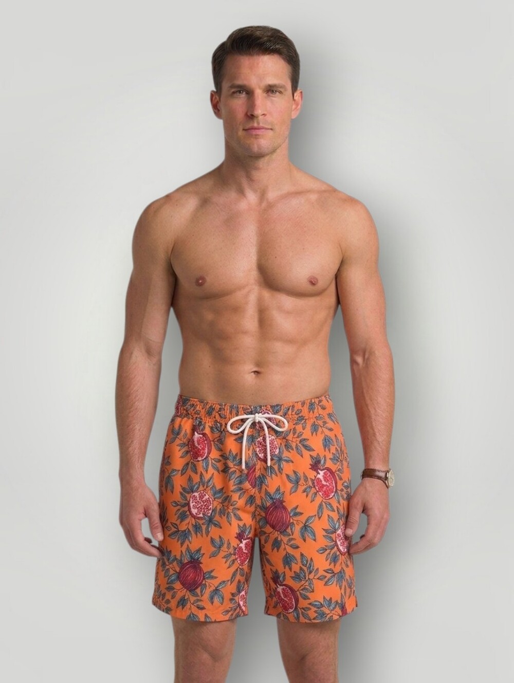 Abercrombie & Fitch Orange Pomegranate Swim Trunks Mesh Lined Mens Medium